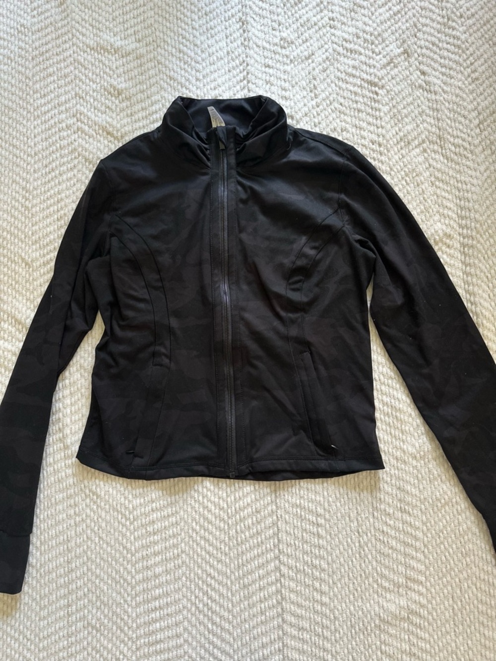 90 Degree By Reflex Black Zip-Front Camo Jacket